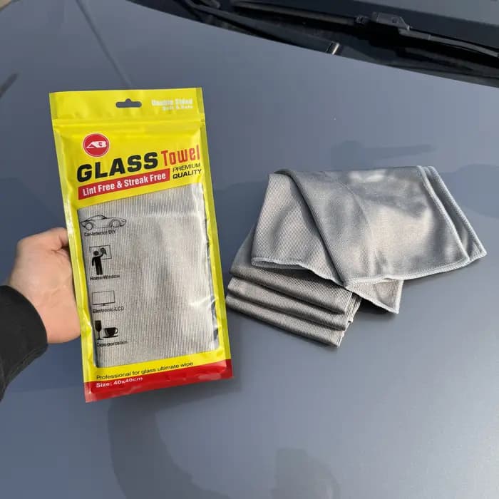 AUTOBRIGHT gris 40 cm x 40 cm 400GSM serviette de nettoyage de verre de haute qualité pour voitures ustensiles de cuisine fenêtres intérieures tissus électroniques