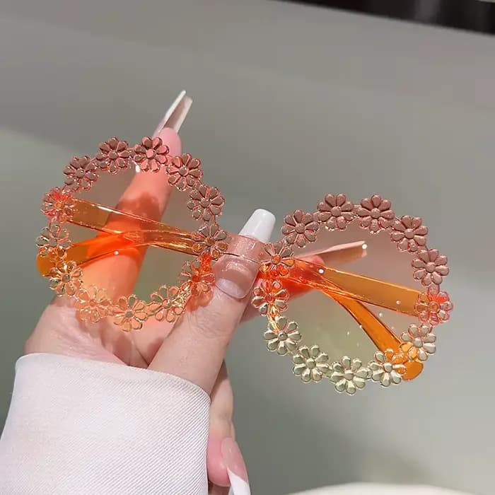 GM LUMIAS lunettes de soleil en forme de fleur pour les filles 2025 élégant multicolore décor nuances enfants Ins à la