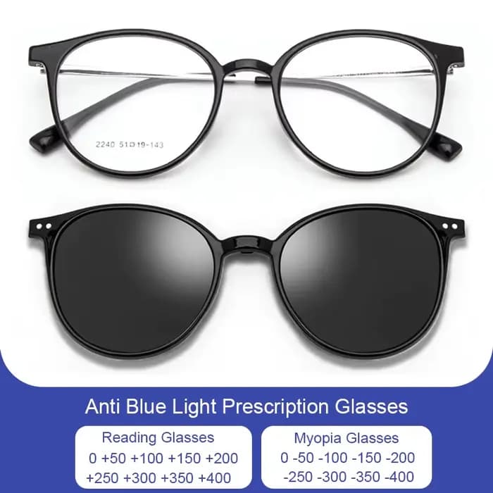 Lunettes de Prescription à Clip magnétique pour hommes