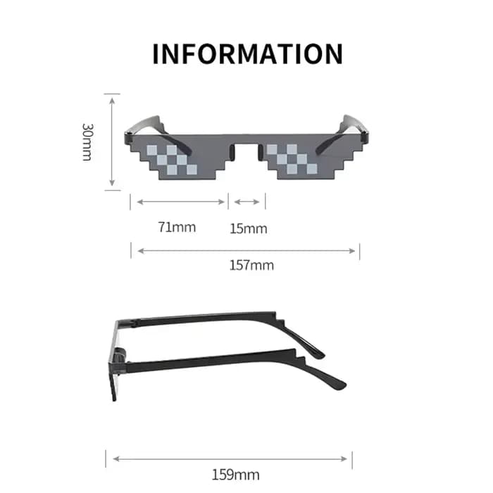Lunettes de soleil Pixel Mosaic pour hommes et femmes