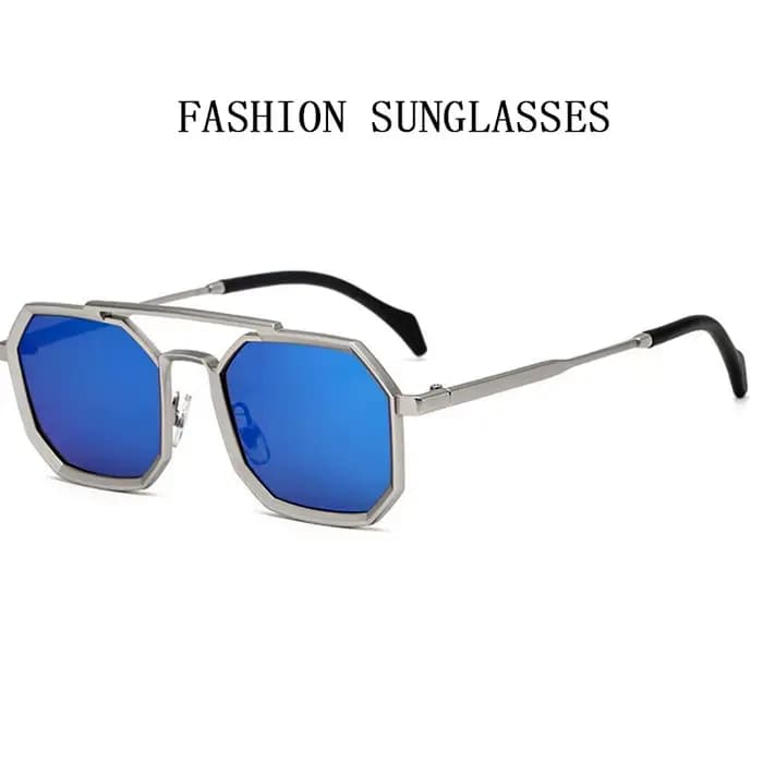 Lunettes de Soleil Carrées Bleues pour Homme et Femme