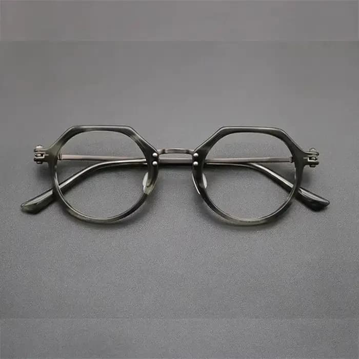 Montures de lunettes hexagonales en acétate de marque japonaise pour hommes