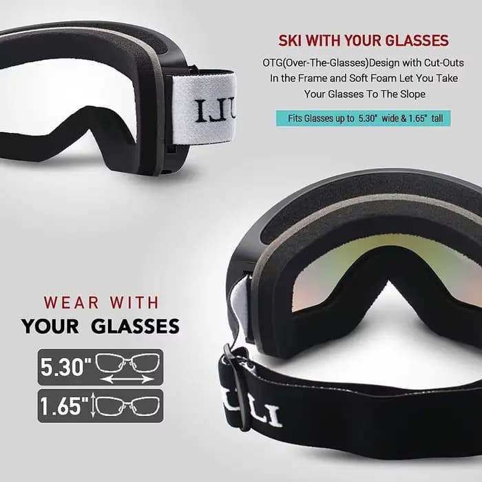 Lunettes de ski, Sports de neige d'hiver avec masque de ski Anti-buée à Double lentille