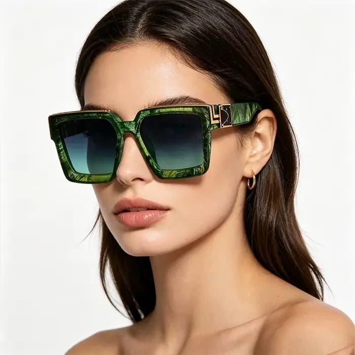 Rétro grand millionnaire lunettes De soleil pour hommes femmes Vintage carré