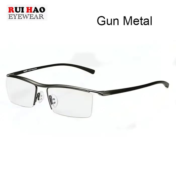 Monture de lunettes en titane pur pour hommes, avec Temple TR90 classique Business, myopie, demi-monture optique sans bords