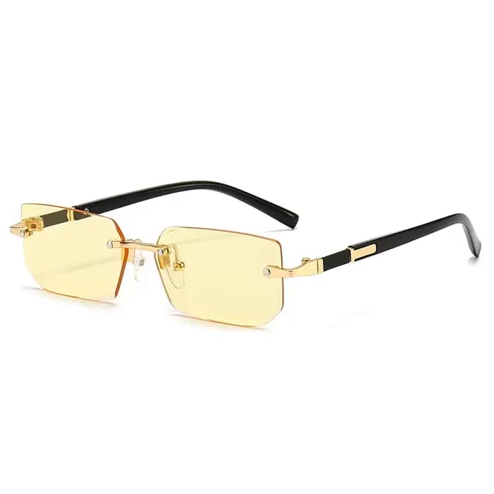 Lunettes de soleil rectangulaires sans monture pour hommes et femmes