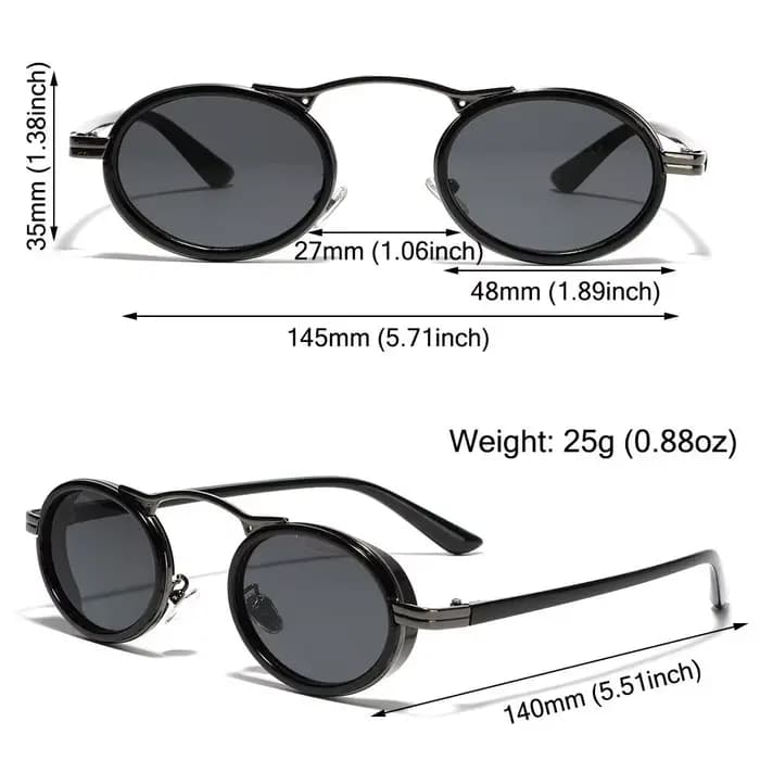 Lunettes de soleil ovales vintage pour femmes