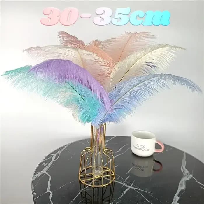 Plumes d'autruche colorées pour artisanat, décoration de mariage, accessoires artisanaux, centres de Table, décor de Plumes de carnaval, 10 pièces/lot