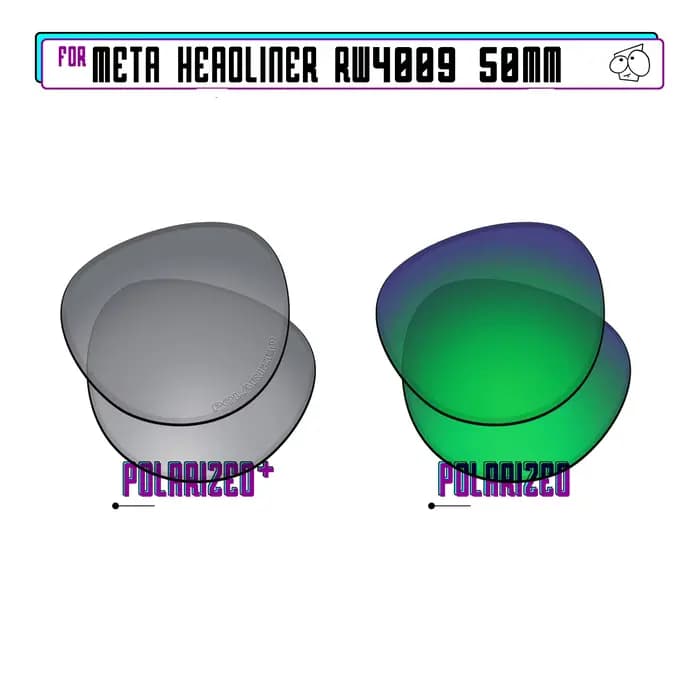Verres de remplacement polarisés pour lunettes de soleil Ray-Ban Meta Headliner RW4009 50 mm - Plusieurs options