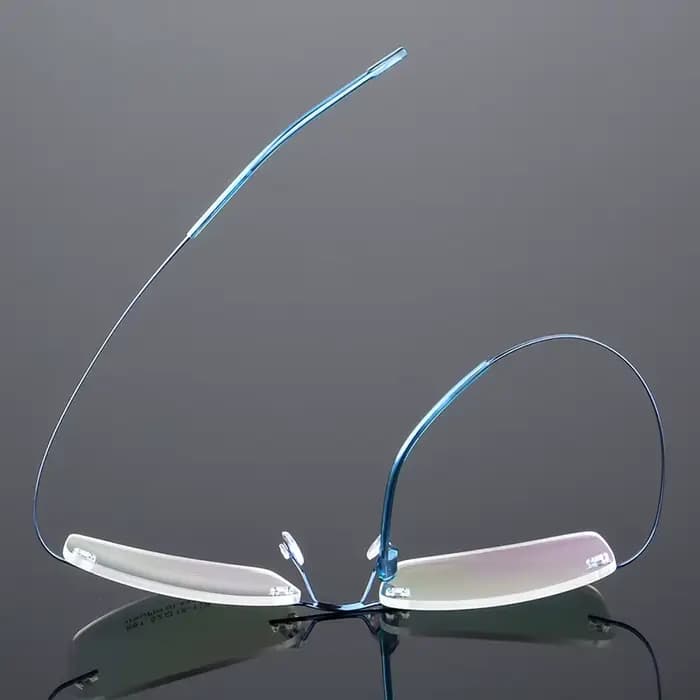 Lunettes carrées sans cadre en métal rétro classiques unisexes