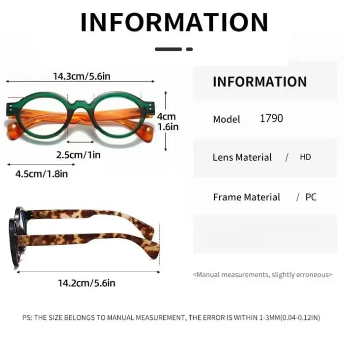 Lunettes de lecture rondes rétro à grande monture pour femmes