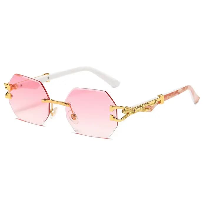 Hexagone sans monture lunettes de soleil carré femmes rétro hommes