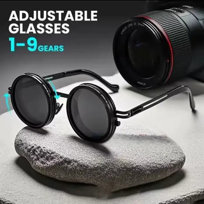 2025 mode nouveau unisexe fait à la main ND9 niveau lunettes de soleil filtre rotatif en continu rétro