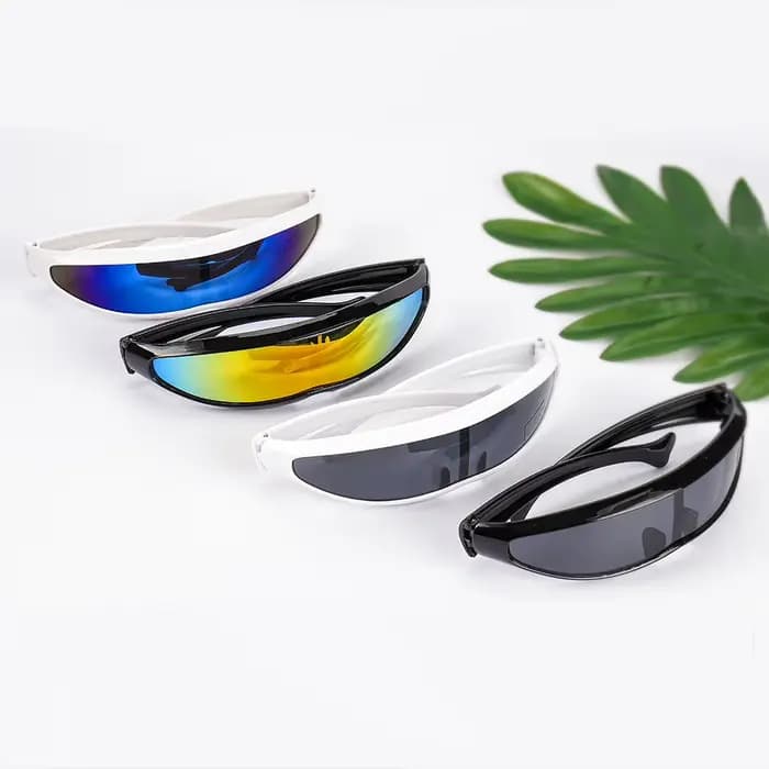 Lunettes de soleil Laser UV400 à visière, verres miroir, style futuriste