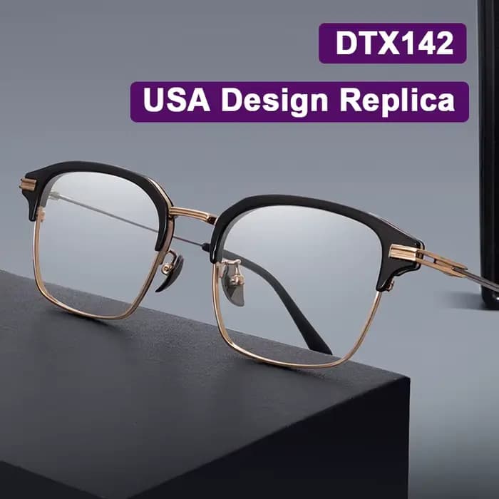 Réplique de luxe Design de marque Browline lunettes carrées cadre hommes