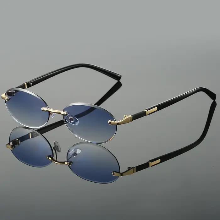 GM LUMIAS lunettes de soleil ovales sans monture nouvelle mode dégradé océan lentilles nuances