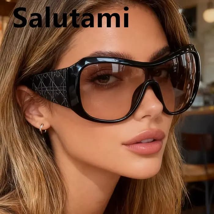 Vintage carré une pièce bouclier Y2K lunettes de soleil pour femmes nouvelle mode rouge noir dégradé Sexy