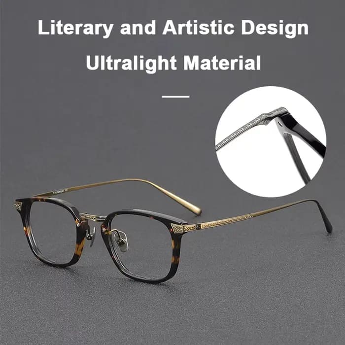Marque japonaise même Design rétro carré hommes lunettes cadre haute qualité acétate titane