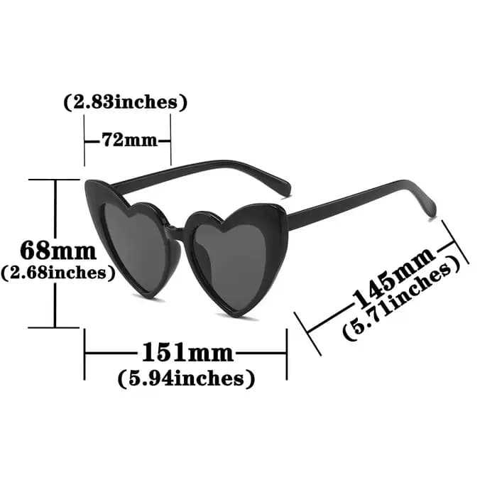 Nouveau grand coeur lunettes de soleil femmes Vintage marque Designer