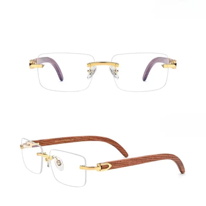Monture de lunettes en bois marron Vintage de haute qualité