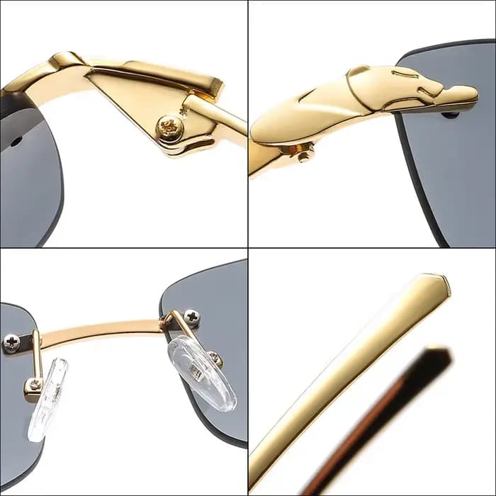 Lunettes de soleil rectangulaires sans monture vintage SO&EI pour femmes