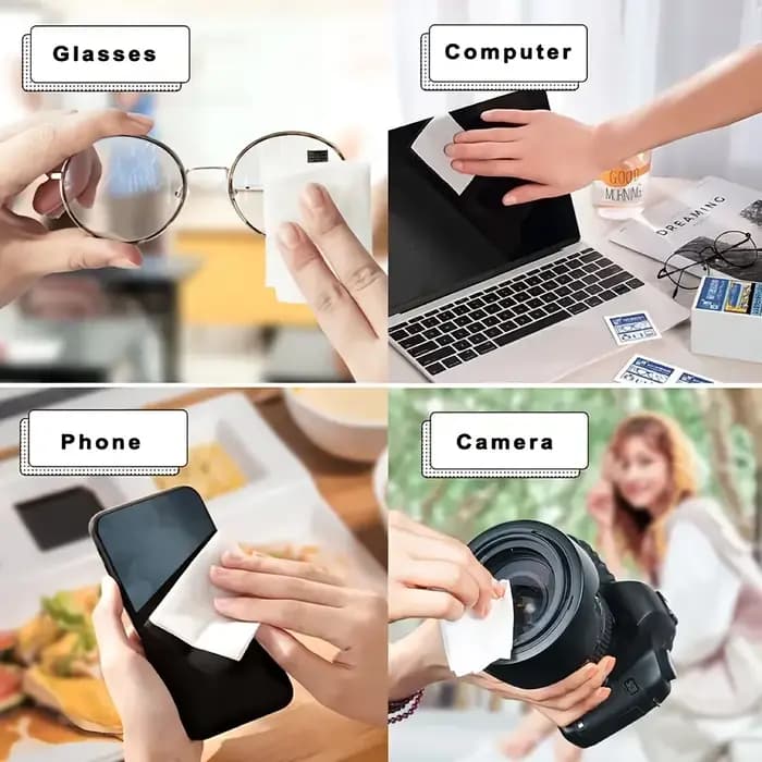 Lingettes nettoyantes jetables pour lunettes