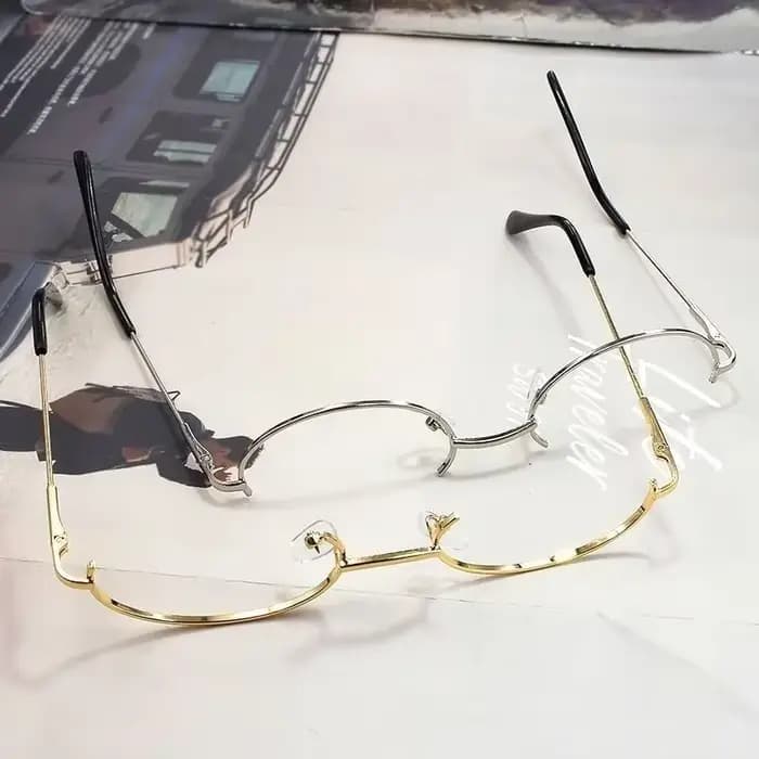 Lunettes de Cosplay bidimensionnelles à demi-monture inférieure