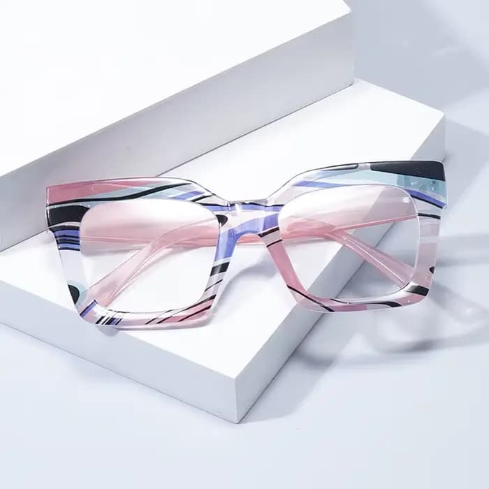 Lunettes de lecture surdimensionnées à rayures colorées pour femmes et hommes