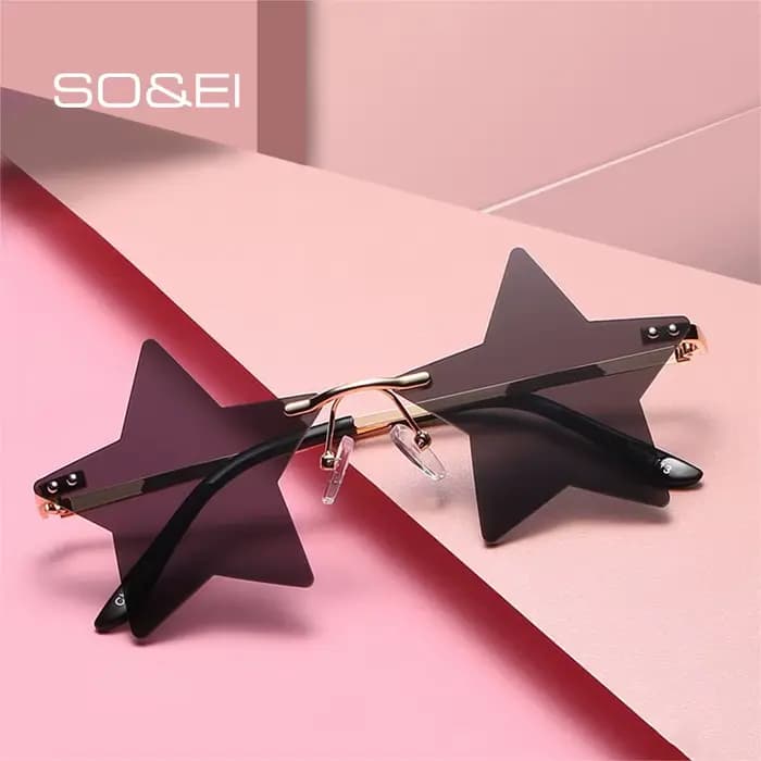 SO & EI – lunettes de soleil Vintage en forme d'étoile pour homme et femme