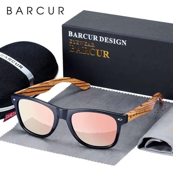 Lunettes de soleil en bois de zèbre naturel pour hommes et femmes