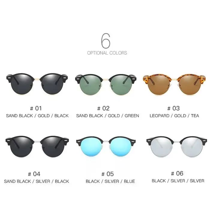 Lunettes de soleil polarisées rondes classiques pour hommes et femmes