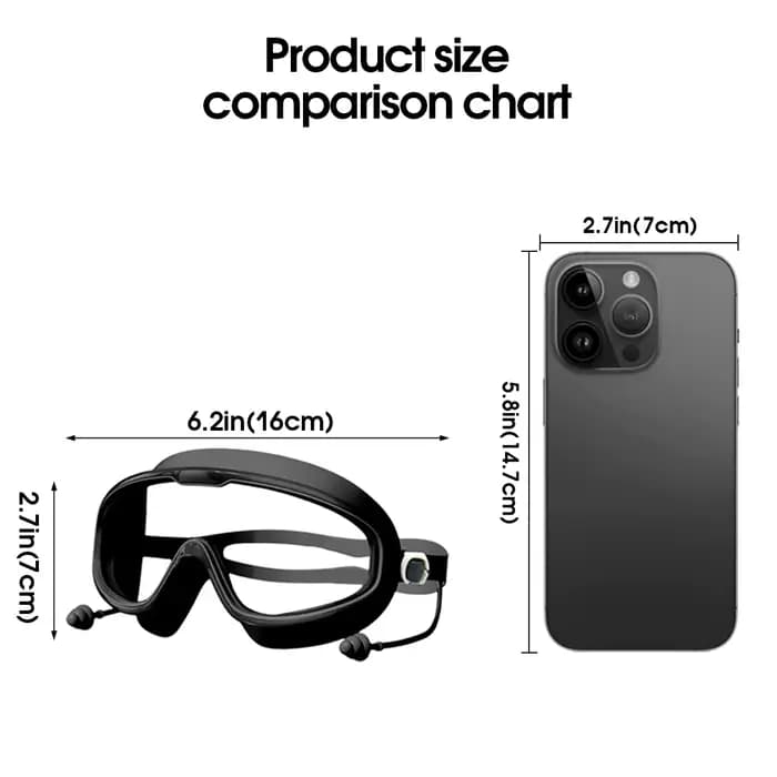 Lunettes de natation à grande monture pour hommes et femmes