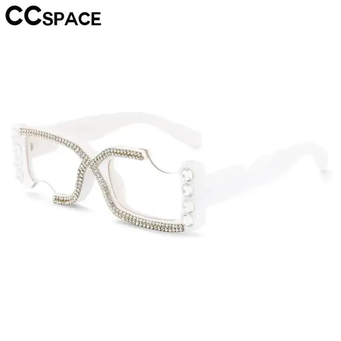 53614 femmes luxe diamant carré Anti bleu lunettes montures mode ordinateur