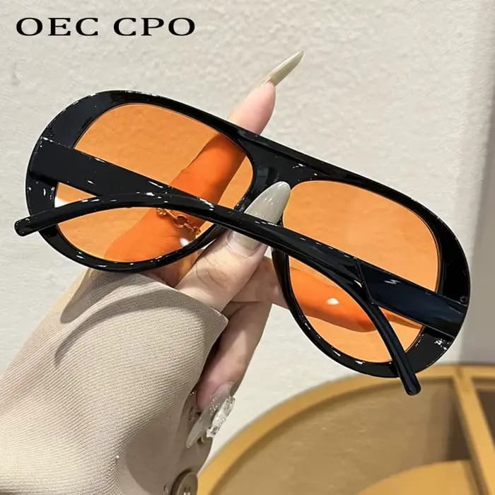 OEC CPO mode Double ponts pilote lunettes de soleil femmes grand cadre nuances UV400 rétro