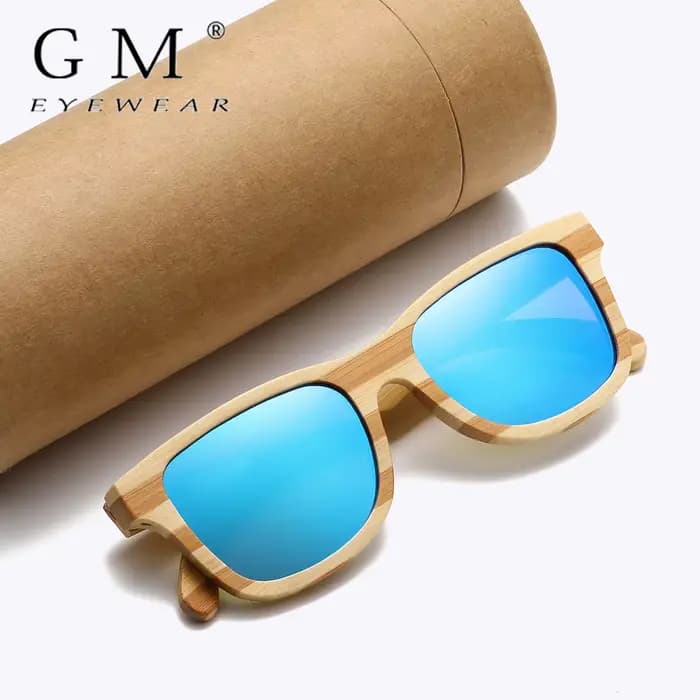 GM Natural Zebra Bamboo Lunettes de soleil pour adultes