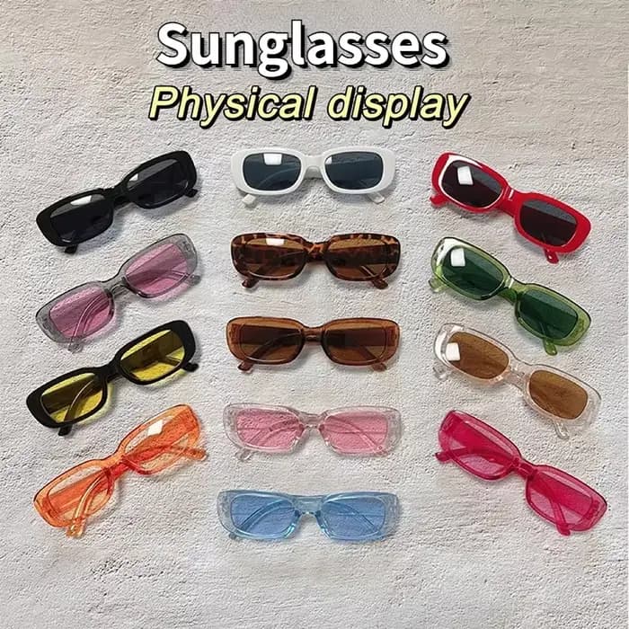 Lunettes de soleil carrées noires vintage pour femme
