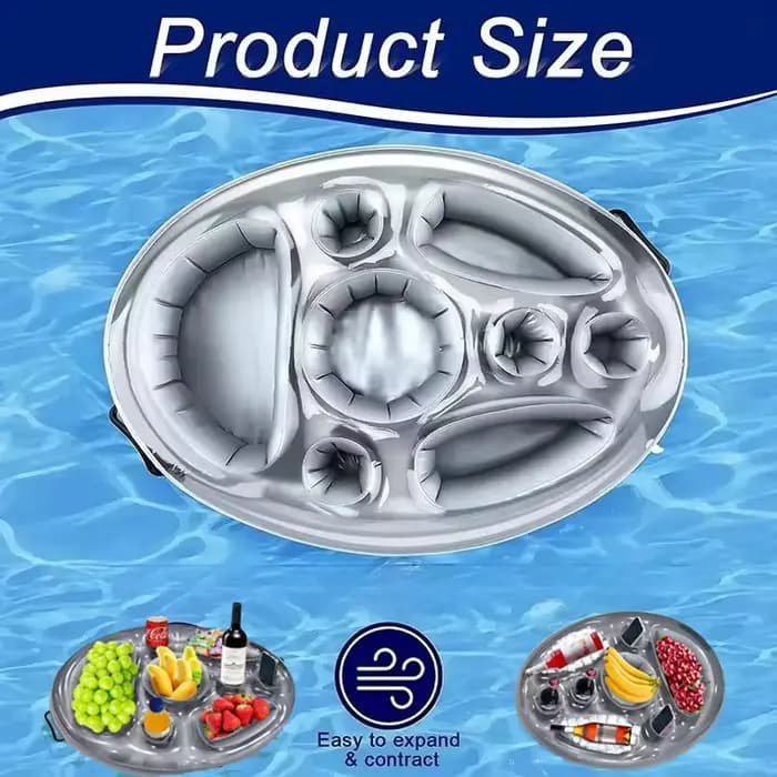 Porte-gobelet gonflable flottant pour piscine, bar à bière, support pour fruits et aliments, conteneur à vin, décoration de fête, accessoire de plage