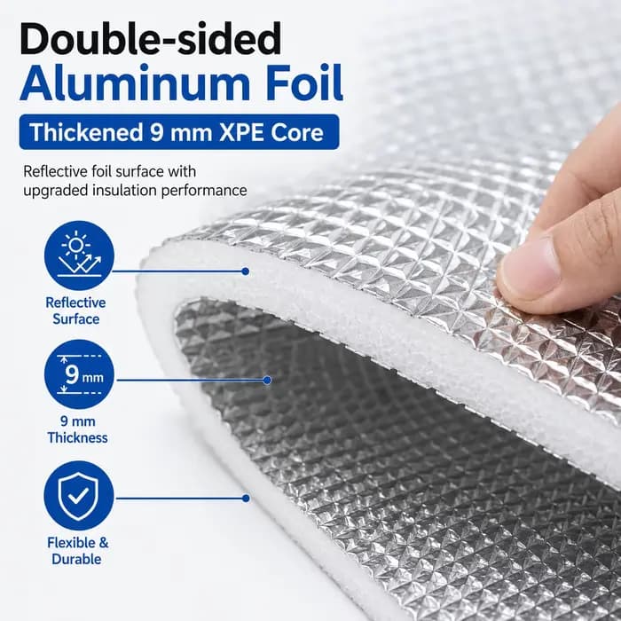 Panneau thermique réfléchissant pare-soleil en feuille isolante pour fenêtre de 9 mm, 50x100/70x100/80x120 cm pour balcon, chambre et véranda
