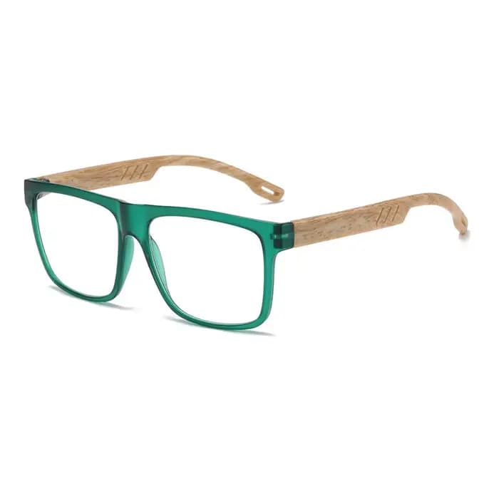 Montures de lunettes rétro carrées en acétate imitation bois pour hommes