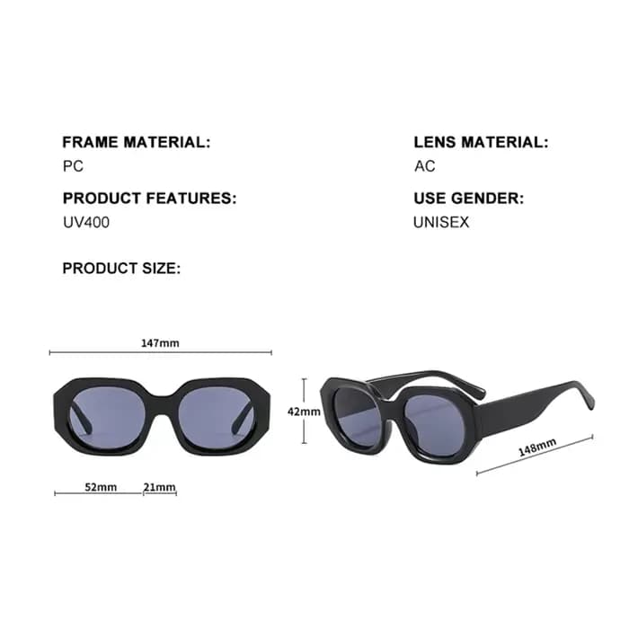 Lunettes de soleil rétro surdimensionnées pour hommes et femmes