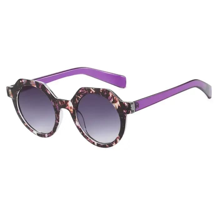 Ins populaire mode ronde femmes Punk lunettes de soleil rétro Rivets hommes tendance