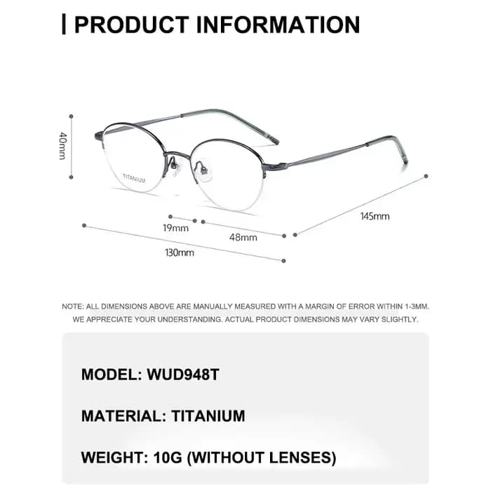Monture de lunettes en titane ultra-légère