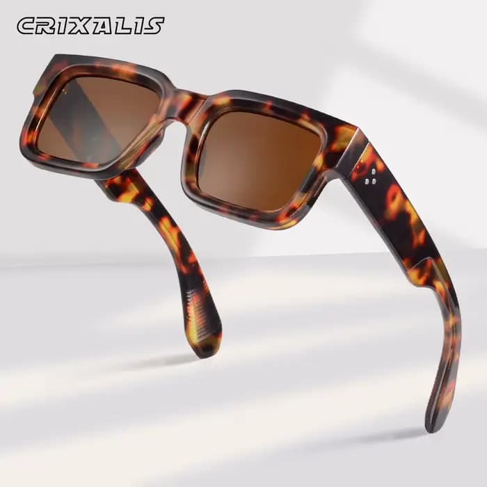 CRIXALIS Lunettes de soleil carrées rétro pour hommes et femmes