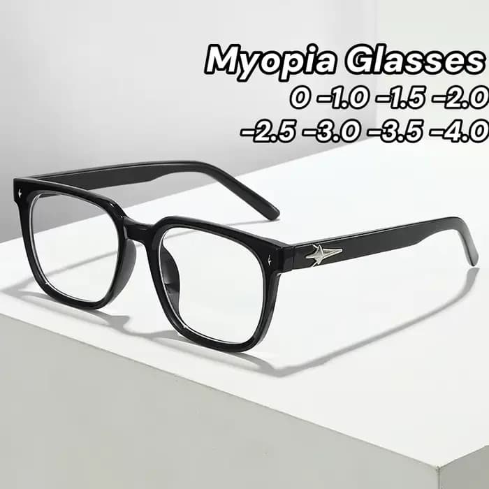 Lunettes de myopie à monture noire rétro coréenne pour femmes
