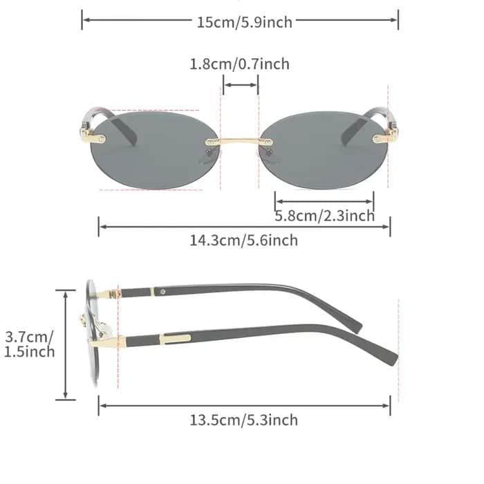 GM LUMIAS lunettes de soleil ovales sans monture nouvelle mode dégradé océan lentilles nuances