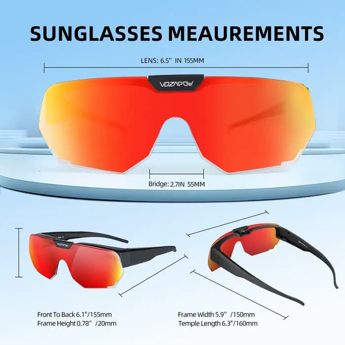 Vozapow lunettes de cyclisme polarisées Protection UV400