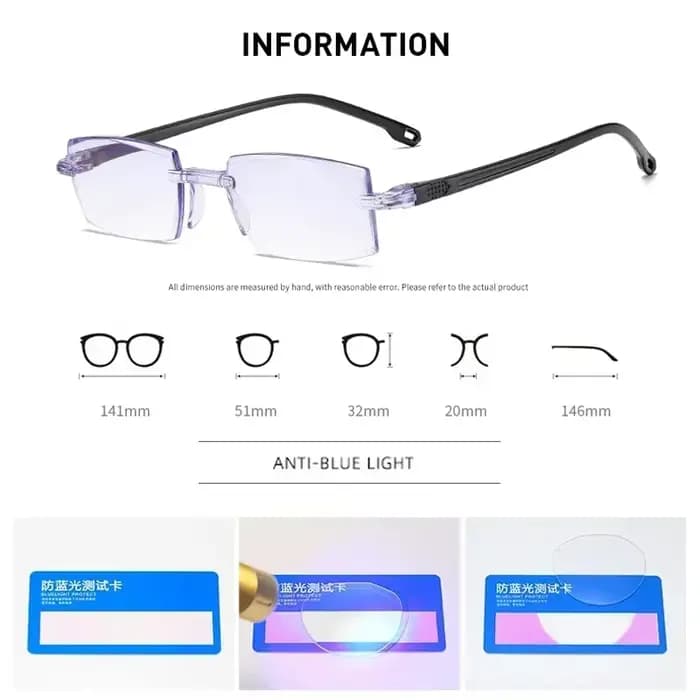 Lunettes de lecture anti-lumière bleue de haute technologie pour les touristes de loin et de près