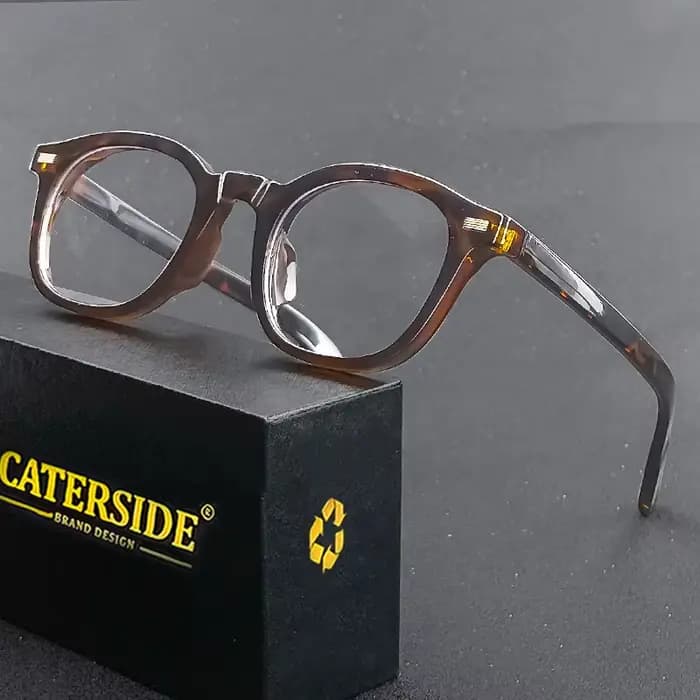 Caterside Vintage carré plaine verre lunettes hommes femmes TR90 cadre haute qualité