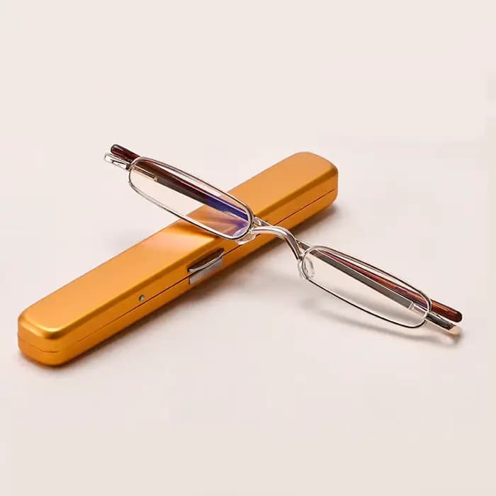 Mini Lunettes de Lecture Portables en Métal avec Boîte