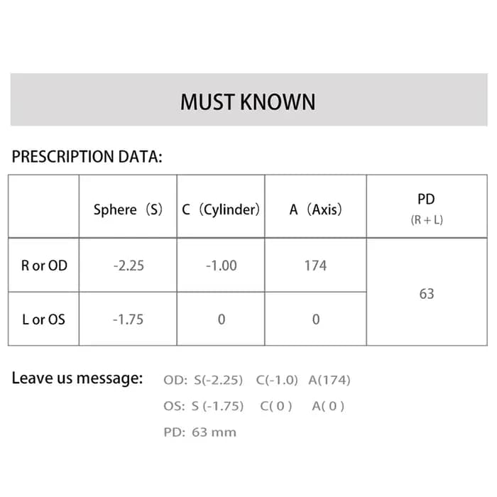 1.56 1.61 1.67 1.74 (+ 12.00 ~-12.00) Prescription CR-39 résine
